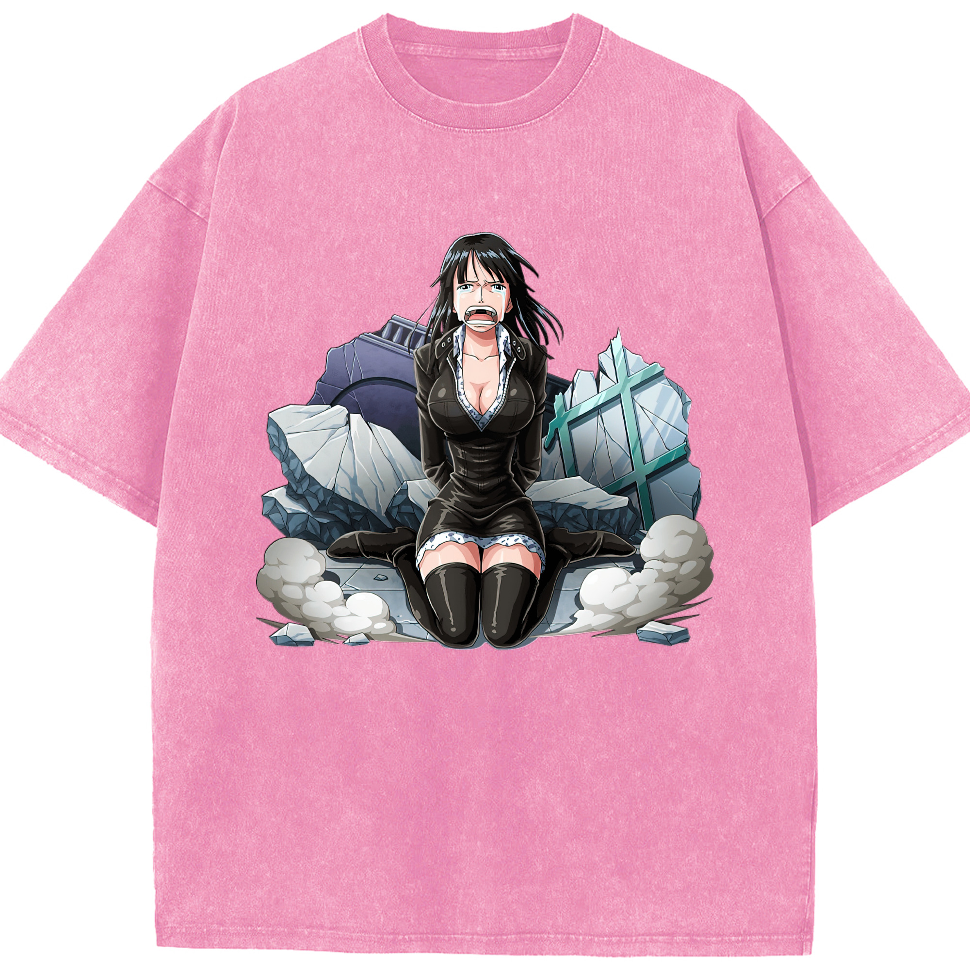 ワンピース ニコ・ロビン ONE PIECE Nico Robin 綿100% ヴィンテージ風 半袖Tシャツ（フロントプリント）